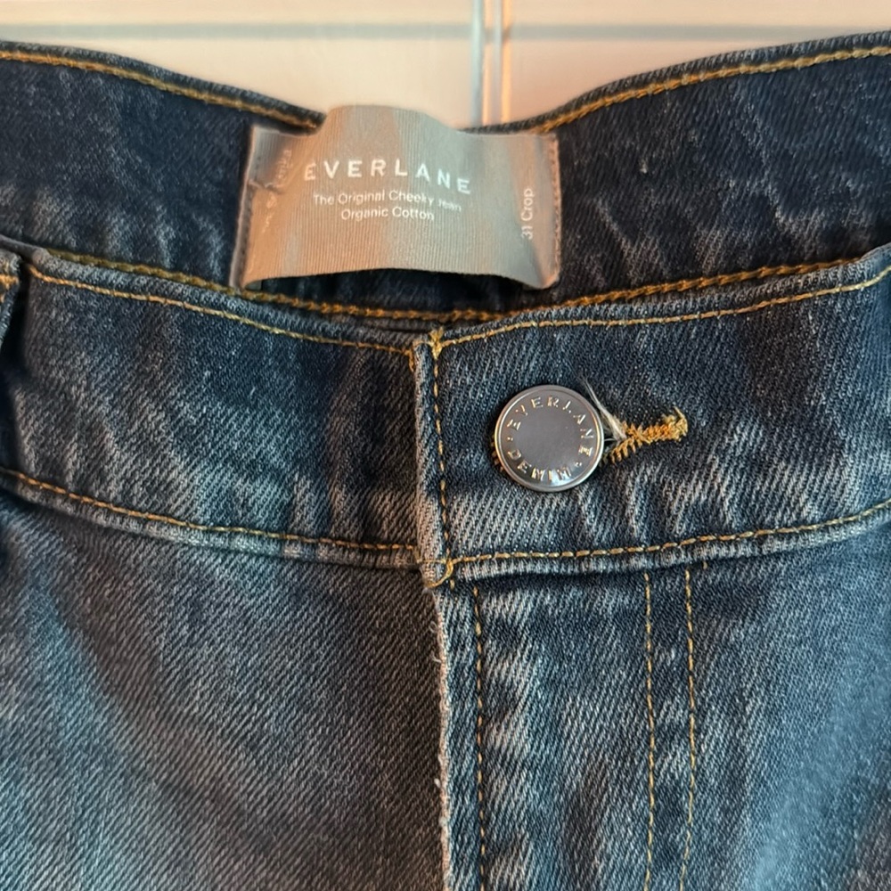 Everlane cheeky jeans cropped size 31 light wash straight leg